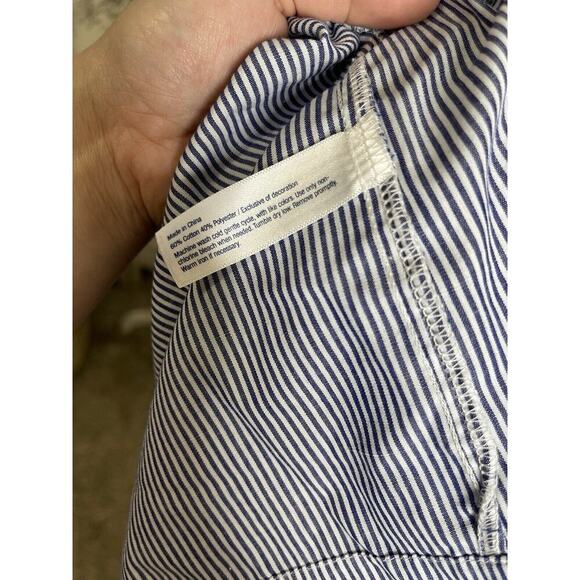 Celestial Dreams Women's Nightgown Small 4-6 L/S Blue White Stripe Robe Pockets - Picture 5 of 8